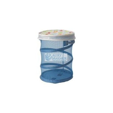 IKEA KUSINER MESH BASKET WITH LID BLUE