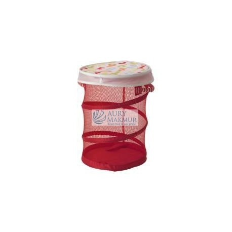 IKEA KUSINER MESH BASKET WITH LID RED